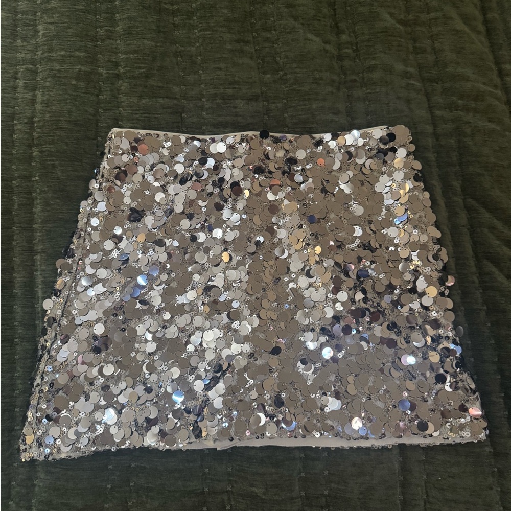 Abercrombie & Fitch Shimmering Silver Mini Skirt